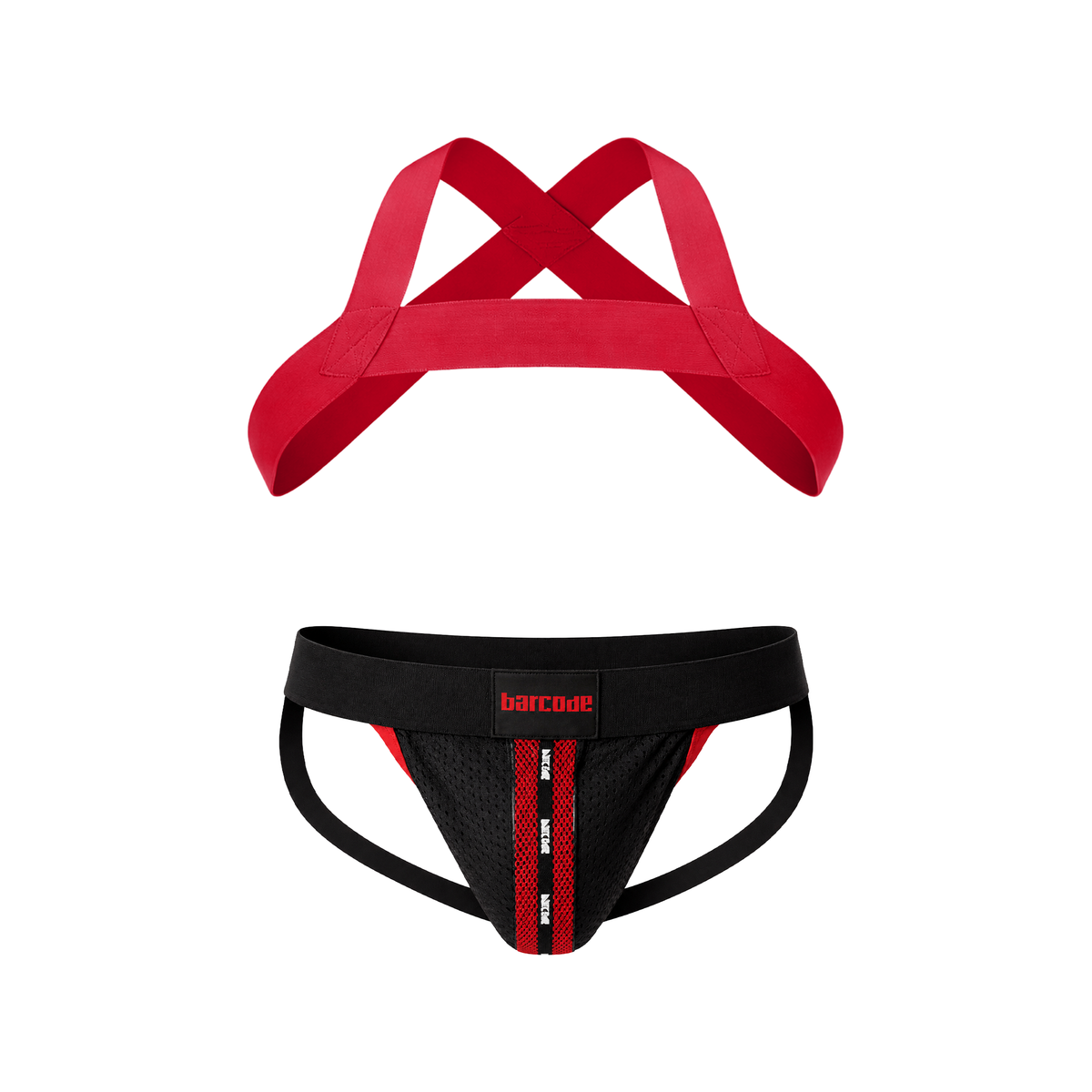 Barcode Berlin Multipack 1x Mesh Jock Tel Black-Red + 1x Matt Harness Red